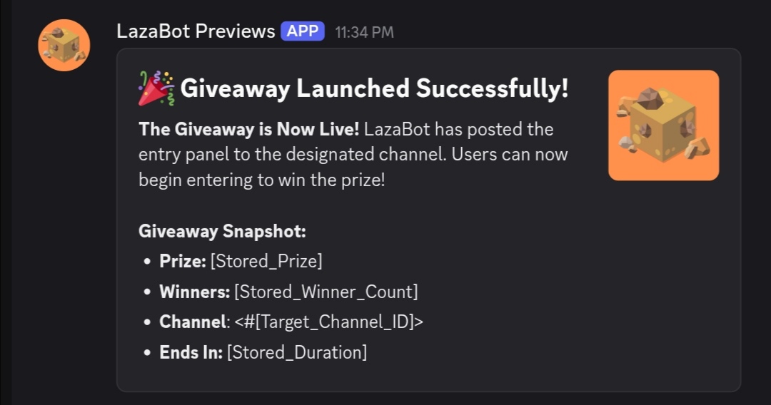 Giveaway Launched Successfully